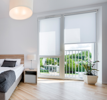 Rollo Fenster Wohnzimmer Weiß durchscheinend - TenStickers