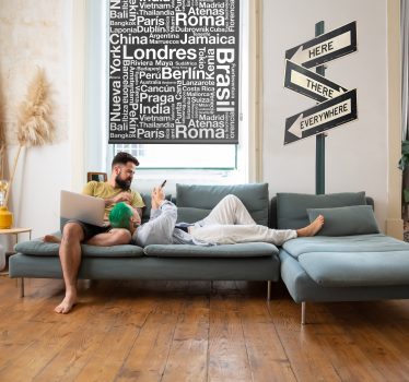 Städte Text Rollo schwarzer Hintergrund - TenStickers