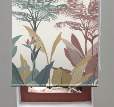 Bäume Rollo Tropische Pflanzen Fenster aus terrakotta - TenStickers