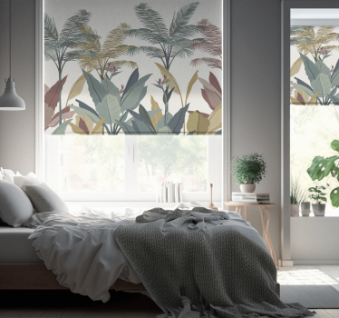 Bäume Rollo Tropische Pflanzen Fenster aus terrakotta - TenStickers