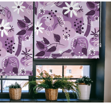 Küchenfenster Rollo lila Pflanzenmuster - TenStickers