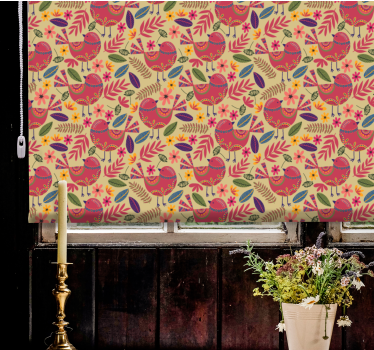Blumen Rollo Bunte vögel volkskunstmuster - TenStickers