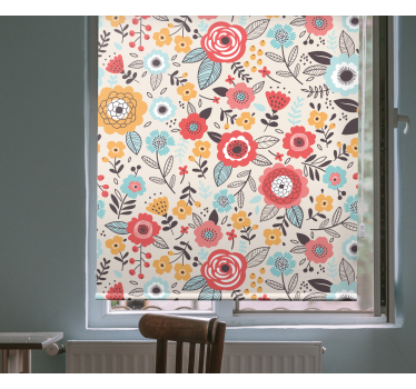 Blumen Rollo Buntes Muster gemalt - TenStickers