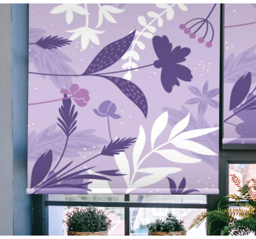 Küchenfenster Rollo lila Blumenmuster - TenStickers