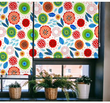 Blumen Rollo Küche Mehrfarbige politur - TenStickers