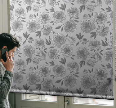 Blumen Rollo monochromes pfingstrosenmuster - TenStickers
