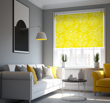Rollo Fenster Gelb blumen muster - TenStickers