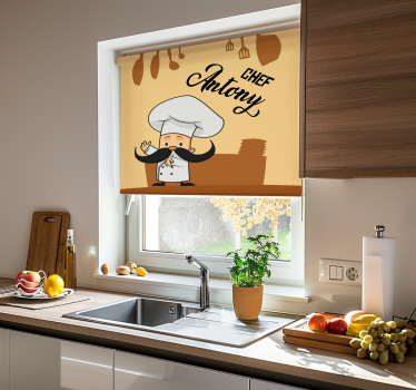 Küchenfenster Rollo Koch mit Namen - TenStickers