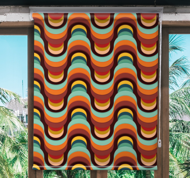 Rollo Fenster Vintagemuster retro-wellenmuster - TenStickers