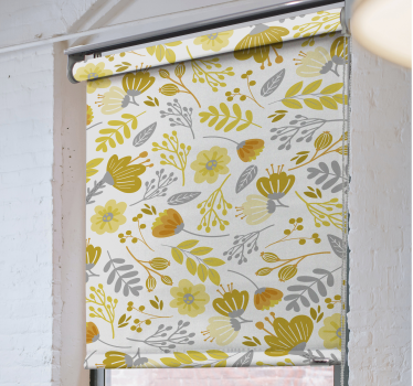 Gelbe Blumen Rollo Fenster Wohnzimmer - TenStickers