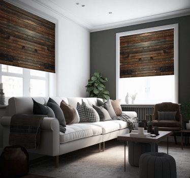 Holz dunkelbraun rustikal Rollo Wohnzimmer - TenStickers