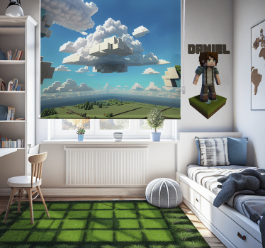 Rollo Fenster Kinderzimmer Himmel aus Würfeln - TenStickers