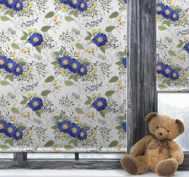 Rollo Fenster Kinderzimmer lila Blumen - TenStickers