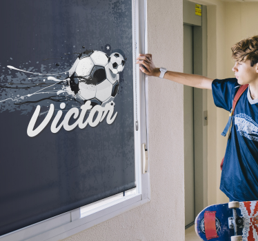 Rollo Fenster Kinderzimmer Fußball mit Namen - TenStickers
