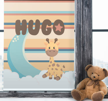 Rollo Fenster Baby Giraffe mit Wolken - TenStickers