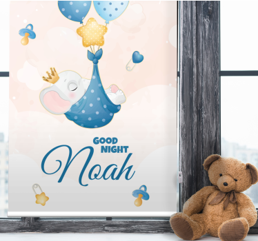 Rollo Fenster Baby gute nacht elefant mit namen - TenStickers