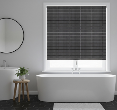 Rollo fenster badezimmer mit 3d schwarzen fliesen - TenStickers