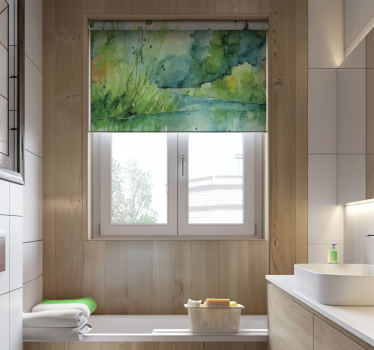 Rollo Fenster Badezimmer abstrakter Sumpf - TenStickers