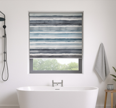 Rollo Fenster Badezimmer aquarell horizont muster - TenStickers