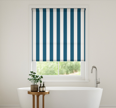 Rollo Fenster Badezimmer azurblaue streifen - TenStickers