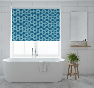 Rollo fenster badezimmer in blauen fliesen - TenStickers