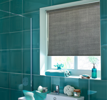 Rollo Fenster Badezimmer graues leinenimitat - TenStickers