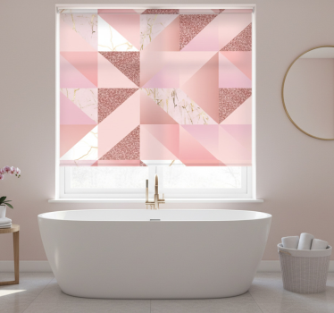 Rollo fenster badezimmer in pinkgoldenem marmor - TenStickers