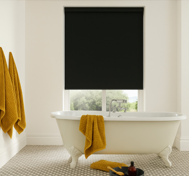 Rollo Fenster Badezimmer mattschwarz modern - TenStickers