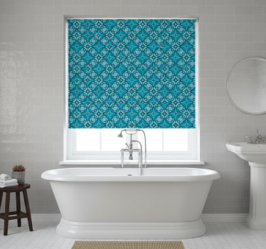 Rollo fenster badezimmer mit geometrischem ornamentmuster - TenStickers