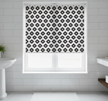 Rollo fenster badezimmer mit geometrischer flieseninspiration - TenStickers