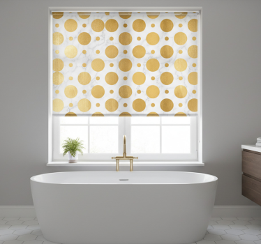 Rollo fenster badezimmer mit goldenen marmor punkten - TenStickers