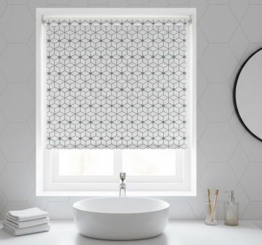 Rollo fenster badezimmer mit hexagonalem fliesenmuster - TenStickers