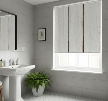 Rollo fenster badezimmer im vintage holzstreifen-design - TenStickers