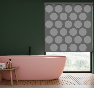 Rollo Fenster Badezimmer strukturierte graue kreise - TenStickers