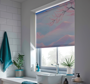 Rollo Fenster Badezimmer Zen-Kirschbaum-Blumen-Zweig - TenStickers