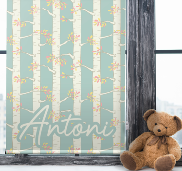 Rollo fenster baum birken mit namen - TenStickers