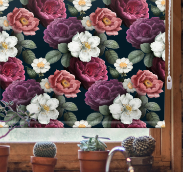 Rollo Fenster Blumen anmutige blütenkomposition - TenStickers