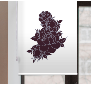 Rollo Fenster Blumen anmutige schwarze rosen - TenStickers