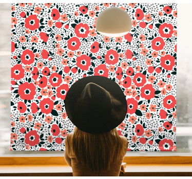 Rollo Fenster Blumen bezauberndes welpenmuster - TenStickers