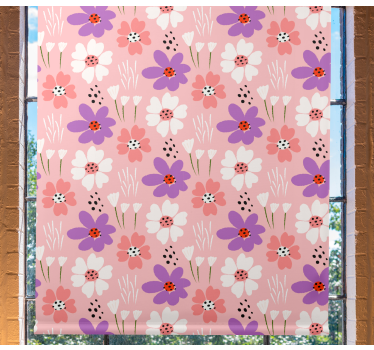 Rollo fenster blumen blumenmuster freude - TenStickers