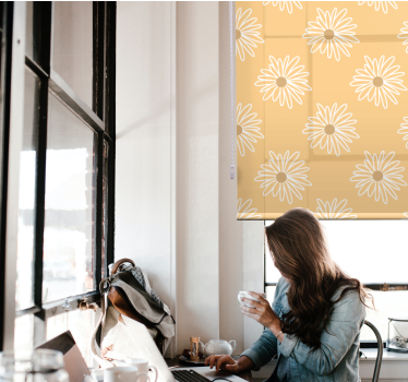 Rollo Fenster Blumen gelbes gänseblümchen-design - TenStickers