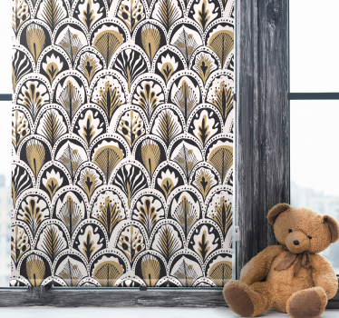 Rollo Fenster Blumen goldenes muster - TenStickers