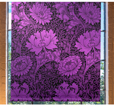 Rollo Fenster Blumen lila botanisches motiv - TenStickers
