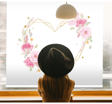 Rollo Fenster Blumen herzanordnung - TenStickers