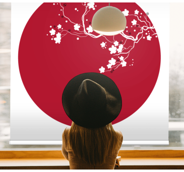 Rollo Fenster Blumen japanischer kirschkreis - TenStickers