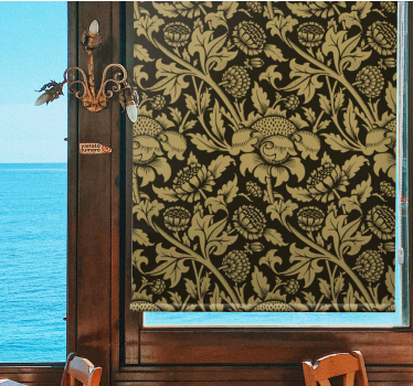 Rollo Fenster Blumen klassisches beiges muster - TenStickers