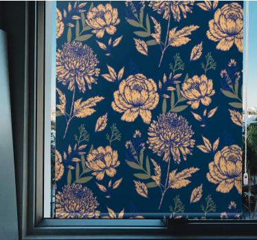 Rollo Fenster Blumen marine elegantes muster - TenStickers