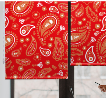 Rollo fenster blumen im roten paisleymuster - TenStickers