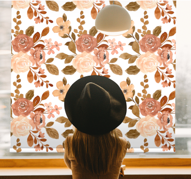 Rollo Fenster Blumen romantisches beiges muster - TenStickers