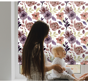 Rollo Fenster Blumen rosen- und blumenmuster - TenStickers